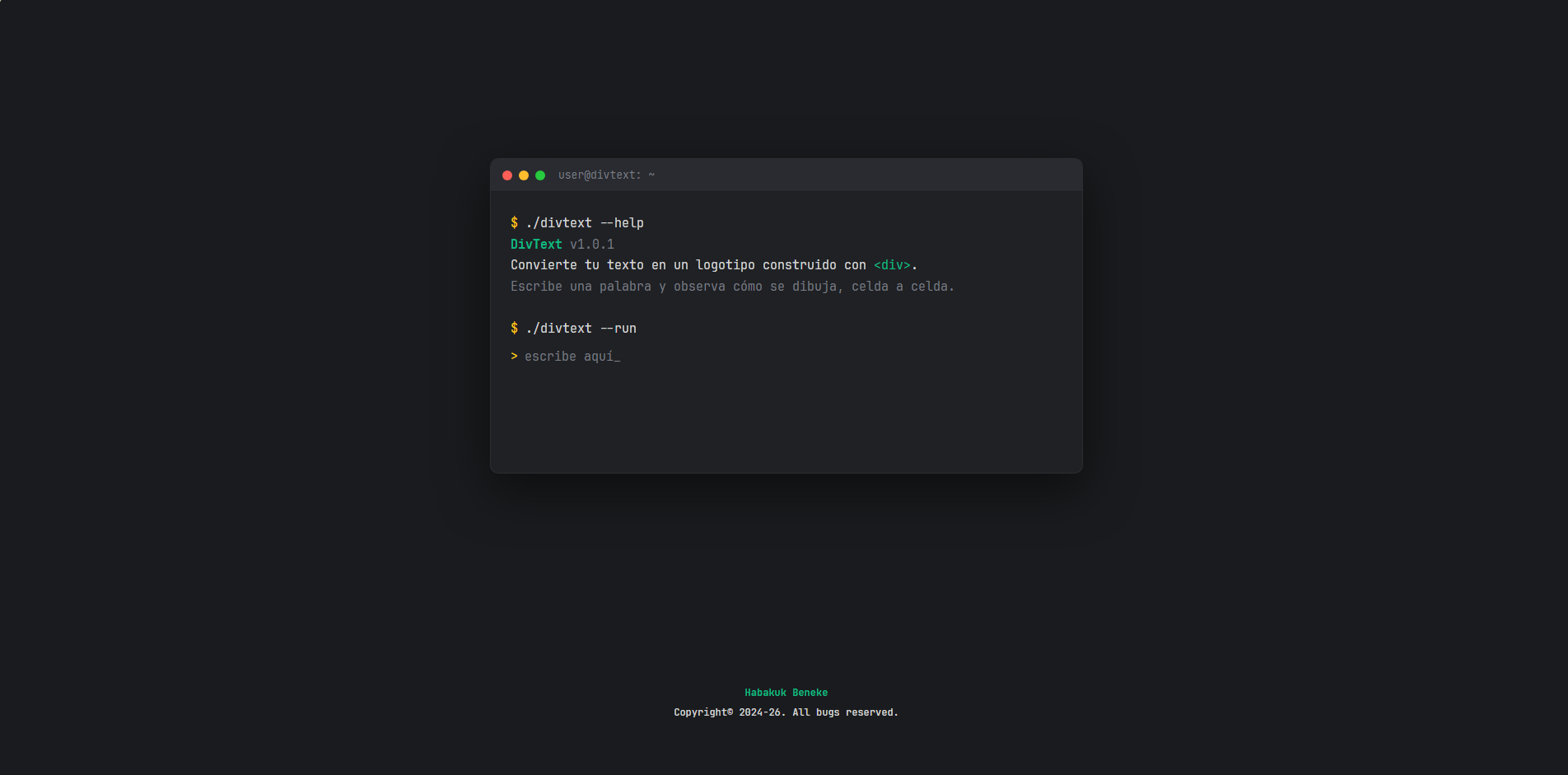 DivText demo preview